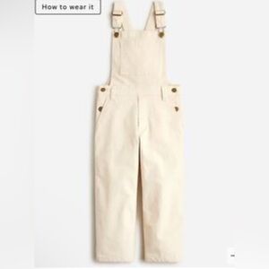 Girls Crewcuts Ivory Corduroy Bib Overalls  Size 8 Pre-loved Excellent Condition